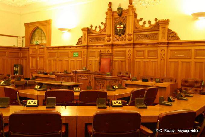 The Great Hall of the City Hall, inside the Guildhall, Derry - Nothern Ireland