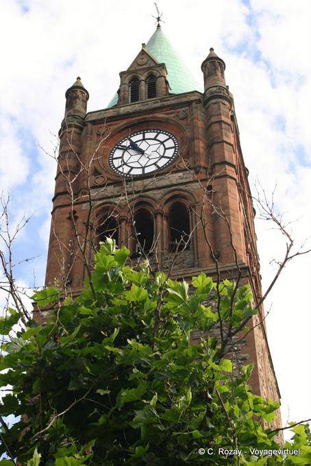 The top of the Clock Tower of the Guildhall, Derry - Nothern Ireland