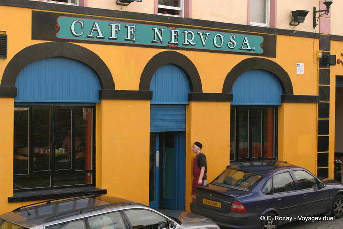 Facade of Café Nervosa, Magazine Street, Derry - Nothern Ireland