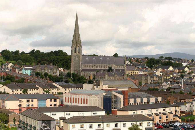 The district of St Eugen's Cathedral, to Francis Street, saw the walls, Derry - Nothern Ireland