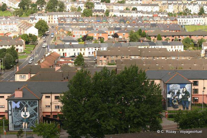 Murals of the Bogside on the Lecky Road, Derry - Nothern Ireland