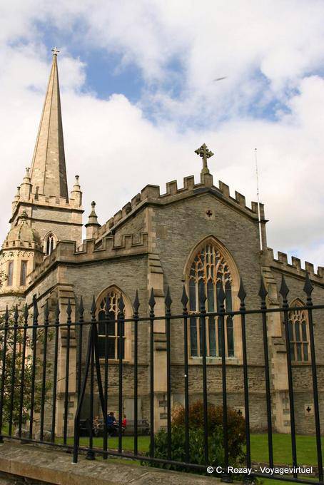 Rear view of the Anglican Cathedral Sainte Colombe, Derry - Nothern Ireland