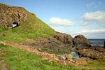 The hole in the cliff, near Port Braddan, White Park Bay, Nothern Ireland.