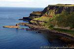 Cliffs covered with vegetation, Giants Causeway, Nothern Ireland.