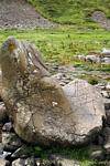 The Giant's Boot, stone block to the intricate shape, Giants Causeway, Nothern Ireland.