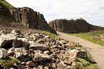 On the way to face fractured lavas, Giants Causeway, Nothern Ireland.