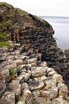 Transverse structure basalt chimneys, Giants Causeway, Nothern Ireland.