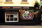 Murals on the facade of a irish pub, Derry, Nothern Ireland.