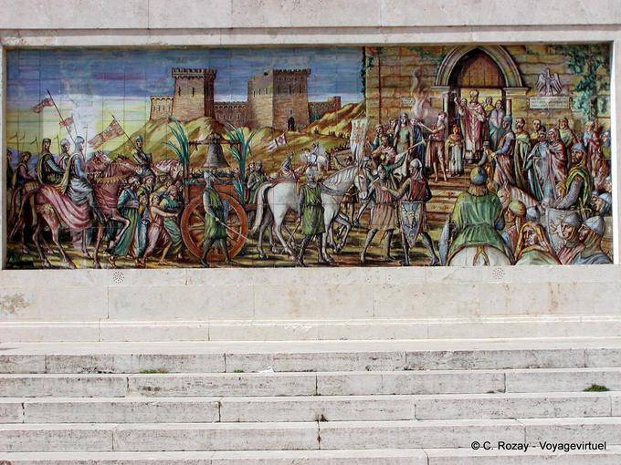 Church in front ceramic panel S. Maria del Monte, Caltagirone - Italy