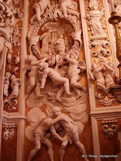 Focus on Baroque sculptures, Chiesa Annunziata, Castelbuono - Italy