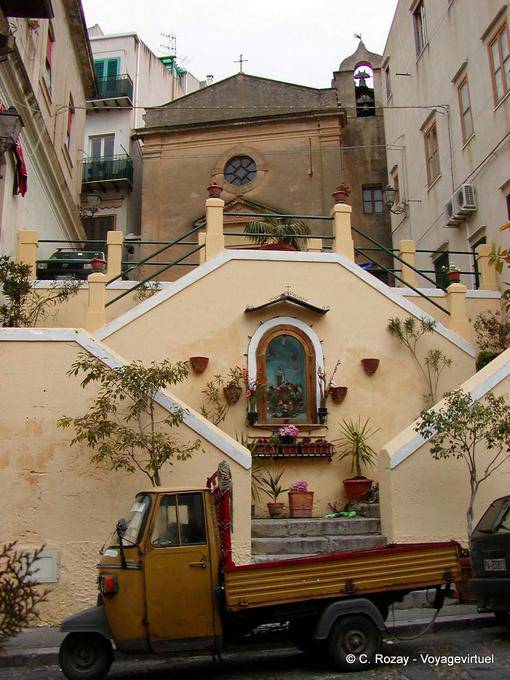 Crossed stairs, Via Umberto I, Cefalu - Italy