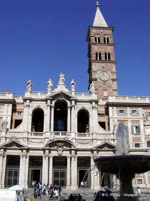 The Basilica of Santa Maria Maggiore and its Romanesque bell tower, the tallest in Rome - Italy