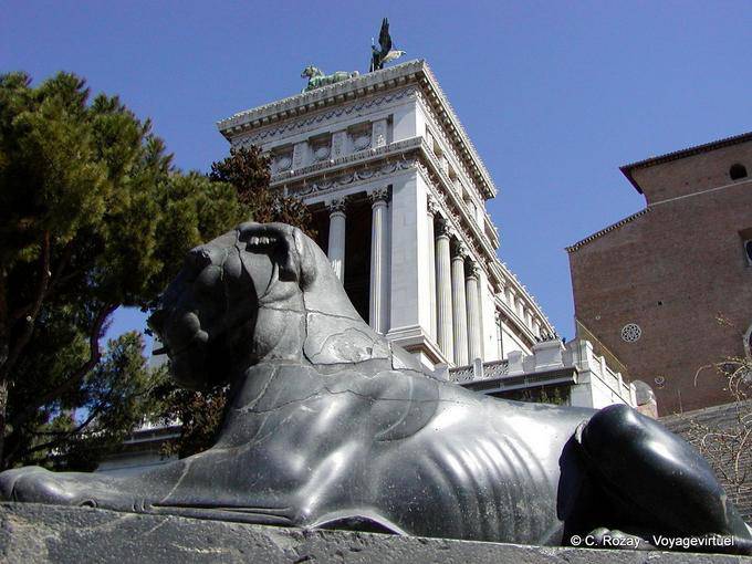 Another view of the Lion of Egypt, Capitol, Rome - Italy
