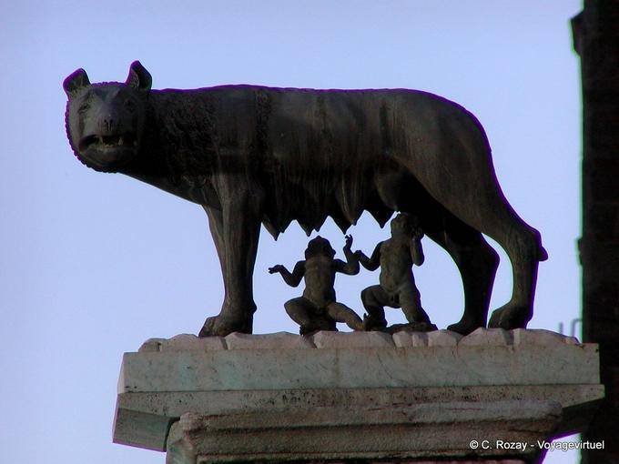 Romulus and Remus suckled by the wolf, Rome - Italy