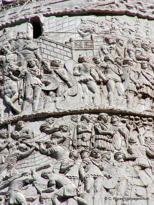 Trajan's Column, detailed carvings, Rome - Italy
