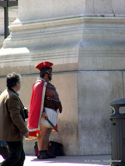 Fake soldier Romein in period dress, Rome - Italy