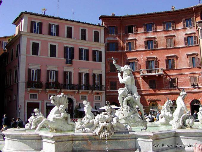Neptune Fountain, Piazza Navona, Rome - Italy