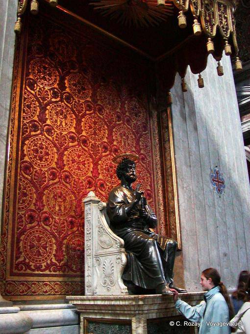 Statue of Saint Peter holding the keys of heaven, Vatican, Rome - Italy