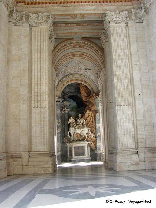Narthex of St. Peter's Basilica, equestrian statue of Constantine, Vatican, Rome - Italy
