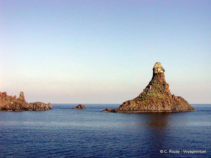 Ilot phallic towards isolates dei Ciclopi, Sicily - Italy