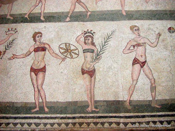 Mosaique girls in bikinis, Villa Casale - Italy