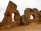 Ancient archaeological site, holes ruins, Agrigento, Italy.