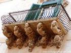 Sculptures in the palace balcony Villadorata, Noto, Italy.