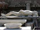 Petrified body during the destruction of the city, August 24, 79, Pompeii, Italy.