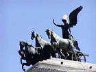 Statue of goddess Victoria driving a chariot, Victor Emmanuel II monument, Rome, Italy.