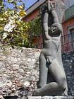 Statue of naked tortured, Taormina, Italy.
