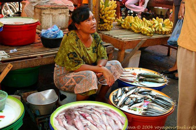 The fish vendor, market Banyuwangi, Java - Indonesia