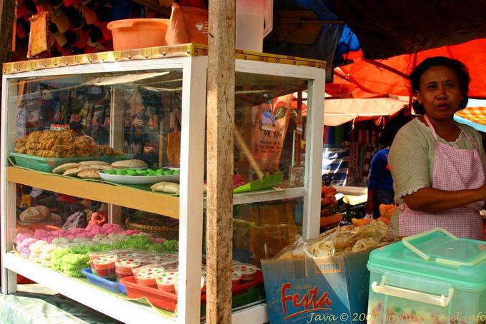 Pastries in a glass case, Java sweets - Indonesia