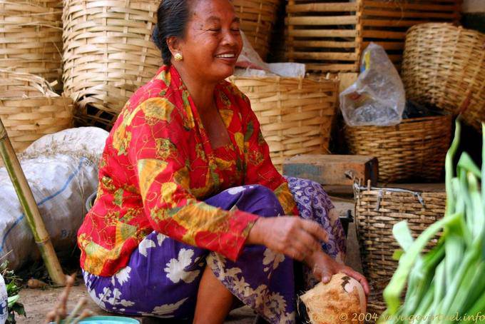 The Merry merchant at the market in Banyuwangi, Java - Indonesia