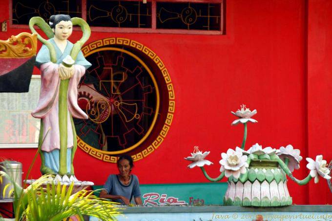 Ornament and statue of the Chinese Temple, Banyuwangi, Java - Indonesia
