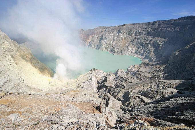 Overview of the crater of Kawah Ijen, Java - Indonesia