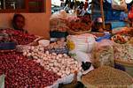 Garlic and shallots on market Banyuwangi, Java, Indonesia.