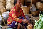 The Merry merchant at the market in Banyuwangi, Java, Indonesia.