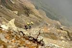Meeting on the dangerous path, Kawa Ijen, Java, Indonesia.