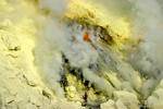 Liquid sulfur explosion Kawa Ijen, Java, Indonesia.