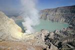 Panorama of the acid lake Kawah Ijen, Java, Indonesia.