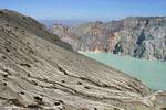Kawah Ijen, washing folds the top of the caldera, Java, Indonesia.
