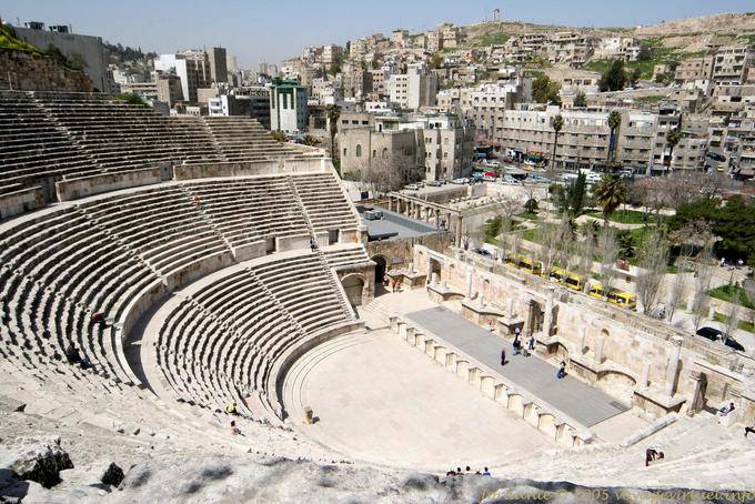 The Roman Theatre and the city, Amman - Jordan