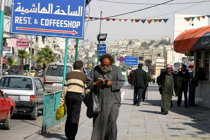 Player walking down the street, Amman - Jordan