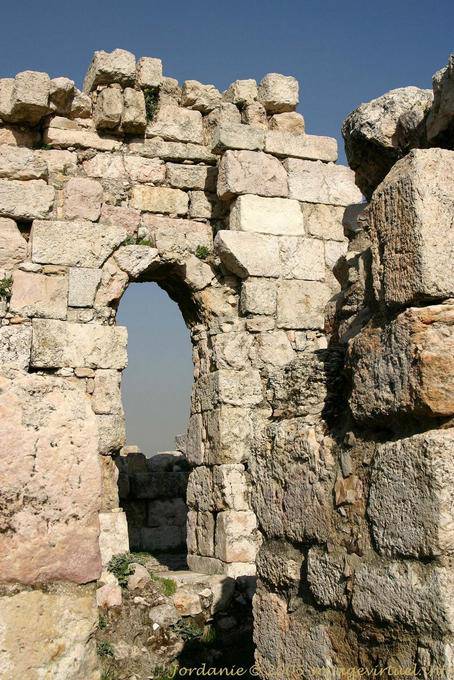 Passage in the wall of the Citadel Amman Citadel, Amman - Jordan