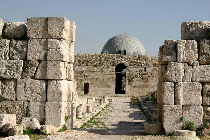 Dome of the lobby, exterior view, Citadel, Amman - Jordan