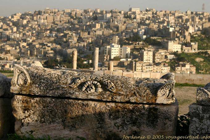 Sarcophagus tomb in the citadel overlooking the Jebel al-qalaa, Amman - Jordan