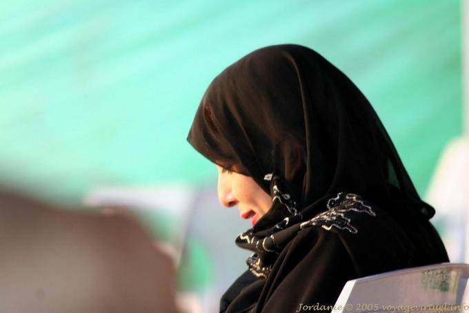 Profile of woman in black scarf, Aqaba - Jordan