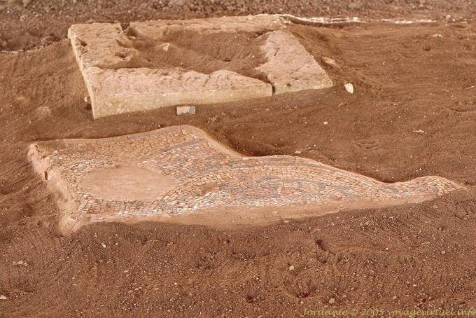 Mosaic of the Byzantine church of Saint-Jean-Baptiste, Wadi Kharrar, Bethany - Jordan