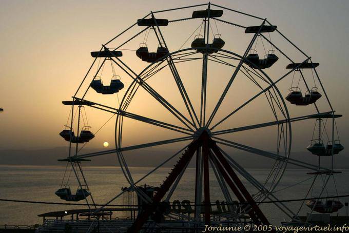 Big wheel, carousel seen at sunset, Dead Sea - Jordan