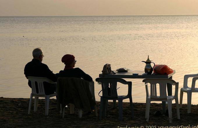 Shadow coffee time, Dead Sea - Jordan